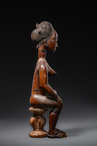 Seated female figure, Côte d'Ivoire, Baule, Size: H: 42 cm (H: 16.5 inch), ID: 3052869 - 3/6