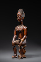 Seated female figure, Côte d'Ivoire, Baule, Size: H: 42 cm (H: 16.5 inch), ID: 3052869 - 6/6