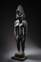 Figure féminine debout "pombia" (pl. "pombibele"), Côte d'Ivoire, Sénoufo, Taille: H: 98,3 cm (H: 38.7 inch), ID: 3052876 - 2/5