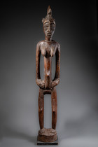 Large female figure "doogele" or "deble", Côte d'Ivoire, Senufo, Size: H: 150,5 cm (H: 59.3 inch), ID: 3052880 - 2/4