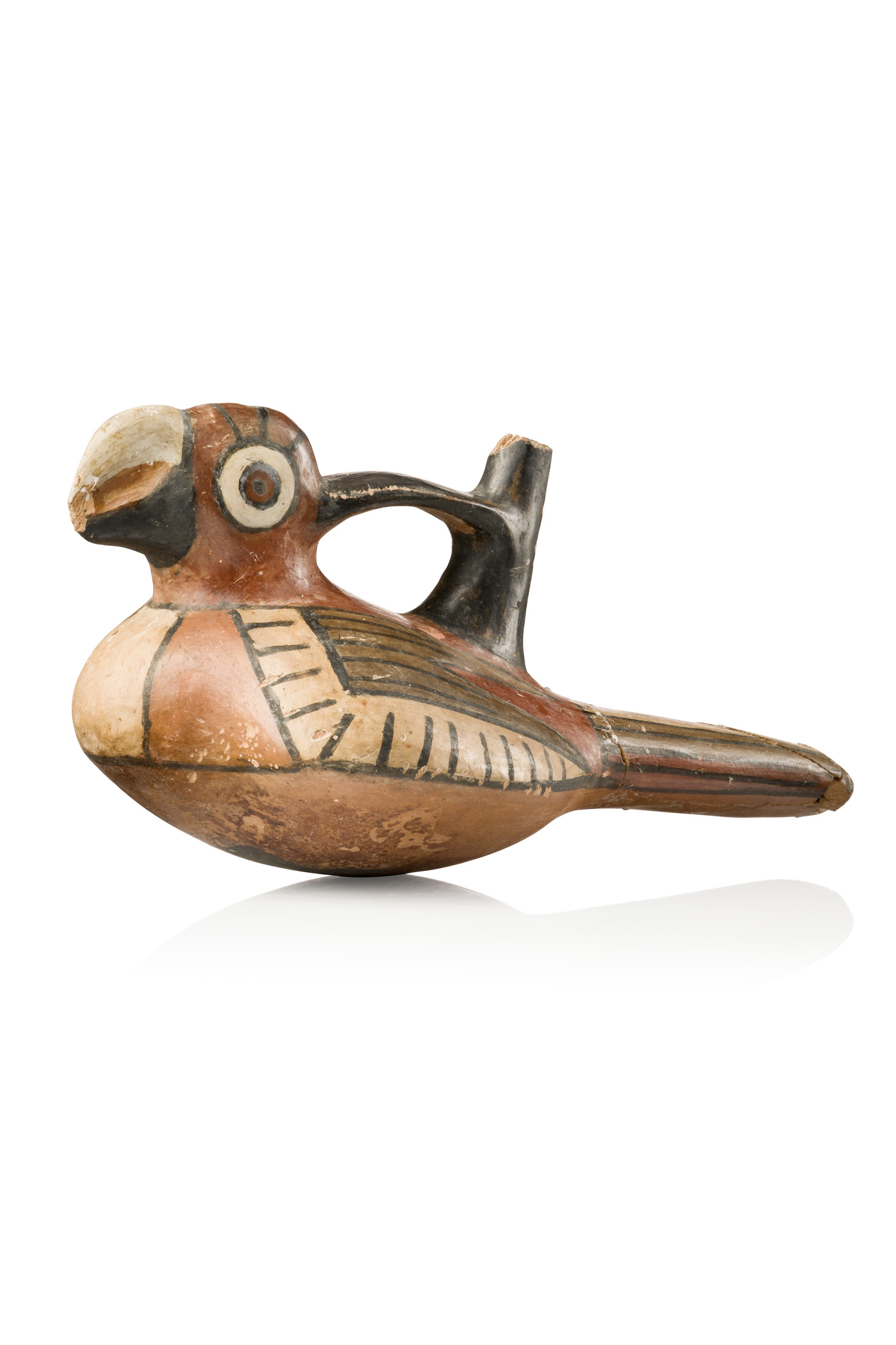 Oiseau / Perroquet, Pérou, Nazca, Taille: M: 9,5 cm x 18,5 cm (M: 3.7 inch x 7.3 inch), ID: 3052899