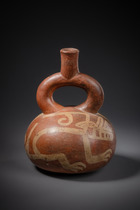 Stirrup vessel with animal motif, Moche III / IV, Early Intermediate Period, ca. 300 - 600 AD, Peru, Moche, Size: M: 20,5 cm x 13,8 cm (M: 8.1 inch x 5.4 inch), ID: 3052902 - 4/6