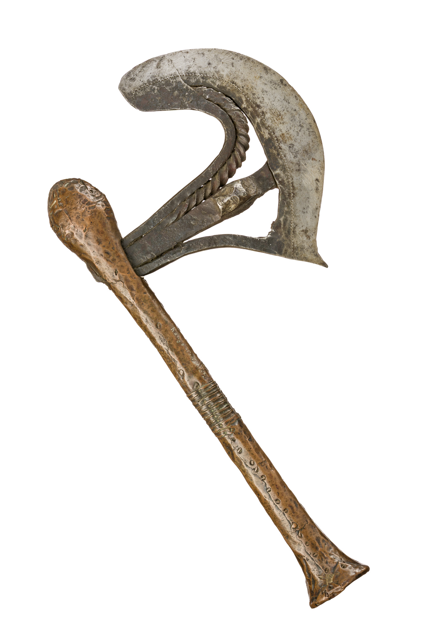 Prestige axe, D. R. Congo, Songye, Size: H: 38,5 cm (H: 15.2 inch), ID: 3052915