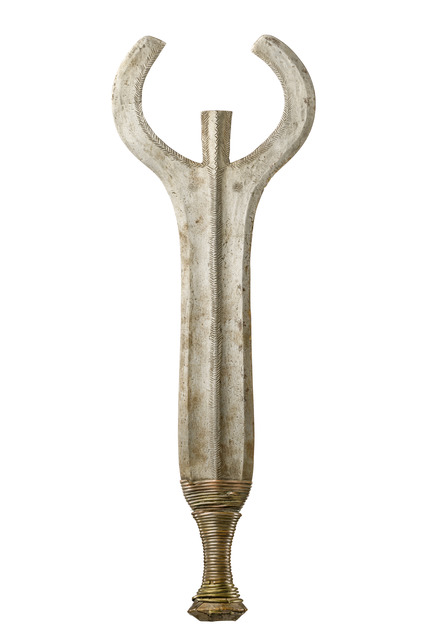 Cult knife "bango", "bwagogambanza", D. R. Congo, Lobala, Size: H: 51 cm (H: 20.1 inch), ID: 3052917