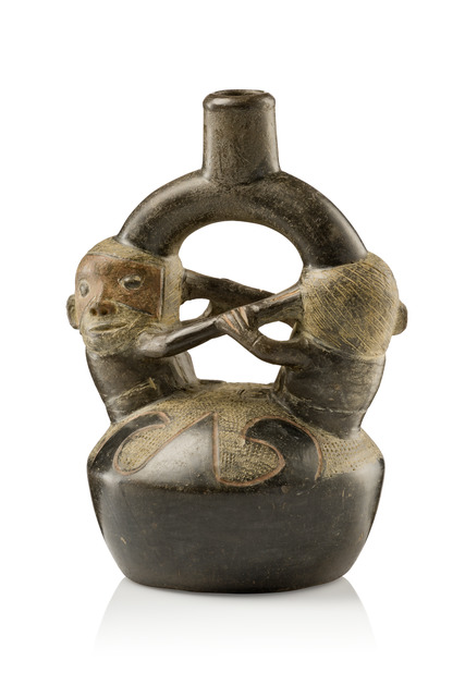 Stirrup vessel, Early Horizon, ca. 1200 - 1400 BC, Peru, Chavin, Size: H: 21,5 cm (H: 8.5 inch), ID: 3052932