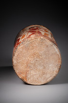 Polychrome cylinder vase, Late Classic Period, ca. 700 - 900 AD, Guatemala, Petén area, El Zotz / Chinochultun, Maya, Size: H: 18 cm D: 11 cm (H: 7.1 inch D: 4.3 inch), ID: 3052937 - 5/6