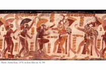 Polychrome cylinder vase, Late Classic Period, ca. 700 - 900 AD, Guatemala, Petén area, El Zotz / Chinochultun, Maya, Size: H: 18 cm D: 11 cm (H: 7.1 inch D: 4.3 inch), ID: 3052937 - 6/6