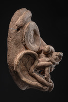 Masque anthropomorphe, période classique tardive, env. 600 - 900 apr. J.-C., Mexique, Côte centrale du, Taille: H: 13 cm (H: 5.1 inch), ID: 3052940 - 3/5