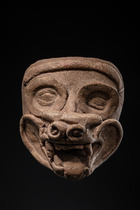 Masque anthropomorphe, période classique tardive, env. 600 - 900 apr. J.-C., Mexique, Côte centrale du, Taille: H: 13 cm (H: 5.1 inch), ID: 3052940 - 4/5