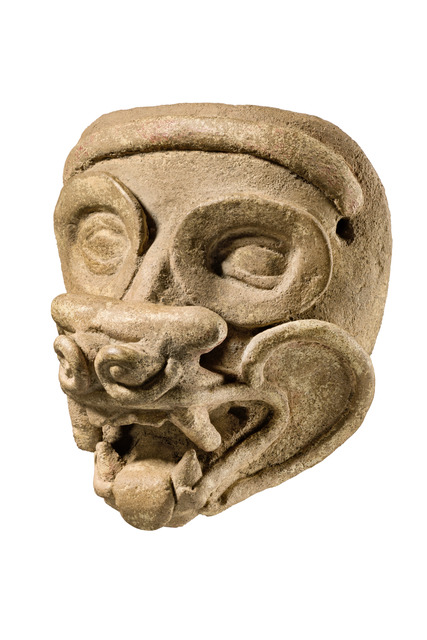 Anthropomorphic mask, Late Classical Period, ca. 600 - 900 AD, Mexico, Central Gulf Coast, Size: H: 13 cm (H: 5.1 inch), ID: 3052940