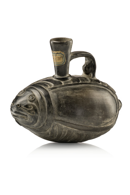 Rare whistle vessel, Late Intermediate Period, ca. 900 - 1470 AD, Peru, Chimu, Size: H: 14 cm (H: 5.5 inch), ID: 3052944