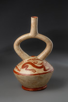 Récipient à anse-étrier, Moche III / IV, Période intermédiaire précoce, env. 300 - 600 apr. J.-C., Pérou, Moche, Taille: H: 29 cm (H: 11.4 inch), ID: 3052952 - 2/6