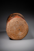 Polychrome cylinder vase, Late Classic Period, ca. 600 - 900 AD, Guatemala, Petén / Mexico, Chiapas, Maya, Size: H: 19,5 cm D: 10 cm (H: 7.7 inch D: 3.9 inch), ID: 3052964 - 6/8