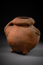 Anthropomorphic tripod vessel, Early Coclé, Phase IV, ca. 200 - 500 AD, Panama, Gran Coclé, Azuero Peninsula, Size: H: 20,5 cm (H: 8.1 inch), ID: 3052965 - 3/5