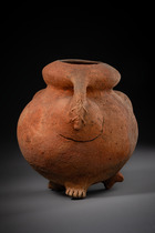Anthropomorphic tripod vessel, Early Coclé, Phase IV, ca. 200 - 500 AD, Panama, Gran Coclé, Azuero Peninsula, Size: H: 20,5 cm (H: 8.1 inch), ID: 3052965 - 4/5
