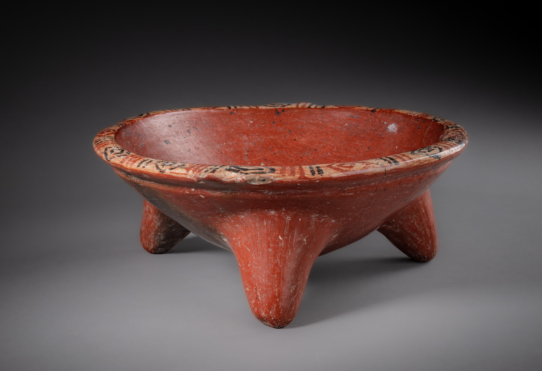 Coupe tripode, période protoclassique, vers 100 av. J.-C. – 250 apr. J.-C., Mexique, Chupicuaro, Taille: H: 9,3 cm D: 22 cm (H: 3.7 inch D: 8.7 inch), ID: 3052970