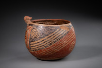 Gefäß mit Tierkopf, Mittlere bis Späte Keramische Periode, ca. 850 - 1480 n.Chr., Argentinien, Provinz Santiago del Estero, Chaco Santiaguena-Kultur, Größe: H: 9,5 cm, D: 9,5 cm (H: 3.7 inch, D: 3.7 inch), ID: 3052971 - 3/6