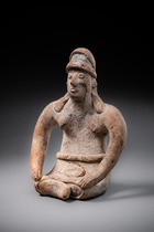 Seated priestess, ca. 200 BC - 300 AD, Mexico, Colima, Size: H: 10,3 cm (H: 4.1 inch), ID: 3052986 - 2/5