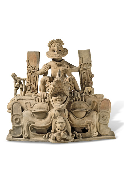 Altar urn, Late Classic, ca. 800 - 900 AD, Mexico, Veracruz, Size: M: 73 cm x 77 cm x 43,5 cm (M: 28.7 inch x 30.3 inch x 17.1 inch), ID: 3052991