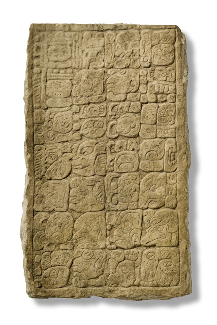 Relief, Late Classical Period, ca. 750 - 850 AD, Mexico, Maya, Bonampak, Chiapas, Size: H: 75 cm B: 43 cm 4,5 cm (H: 29.5 inch B: 16.9 inch 1.8 inch), ID: 3052993