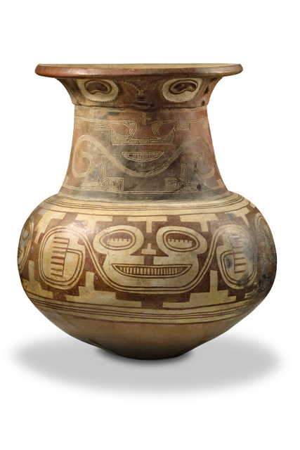 Large funerary urn, ca. 400 - 1400 AD, Brazil, Marajó Island, Marajoara, Size: H: 79 cm D: 63 cm (H: 31.1 inch D: 24.8 inch), ID: 3052997