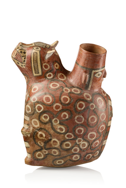 Jaguar jar, ca. 600 - 1000 AD, Peru, Huari, Size: H: 37,5 cm (H: 14.8 inch), ID: 3053004