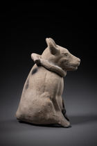 Small dog sculpture, Late Classic, ca. 550 - 800 AD, Mexico, Maya, Jaina, Size: H: 14,5 cm (H: 5.7 inch), ID: 3053007 - 3/5