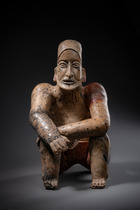 Figure masculine assise, env. 100 av. J.-C. - 250 apr. J.-C., Mexique, Jalisco Ameca, Taille: H: 43,5 cm (H: 17.1 inch), ID: 3053011 - 2/6