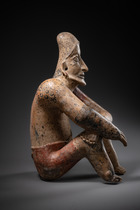 Figure masculine assise, env. 100 av. J.-C. - 250 apr. J.-C., Mexique, Jalisco Ameca, Taille: H: 43,5 cm (H: 17.1 inch), ID: 3053011 - 3/6