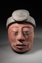 Head of a dignitary, Late Classic, ca. 550 - 850 AD, Mexico, Maya, Size: H: 25 cm (H: 9.8 inch), ID: 3053012 - 2/3