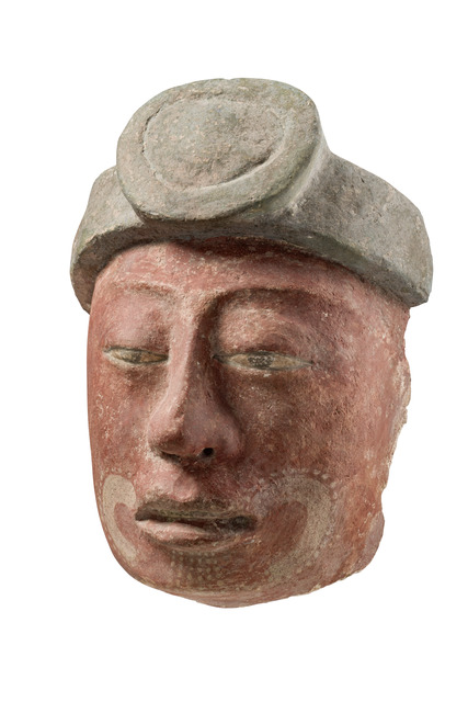 Head of a dignitary, Late Classic, ca. 550 - 850 AD, Mexico, Maya, Size: H: 25 cm (H: 9.8 inch), ID: 3053012