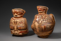 Two figural vases, Early Coclé, ca. 450 - 980 AD, Panama, Gran Coclé, Size: H: 32 cm & 36 cm (H: 12.6 inch & 14.2 inch), ID: 3053014 - 2/6