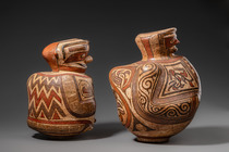 Two figural vases, Early Coclé, ca. 450 - 980 AD, Panama, Gran Coclé, Size: H: 32 cm & 36 cm (H: 12.6 inch & 14.2 inch), ID: 3053014 - 3/6
