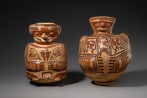 Two figural vases, Early Coclé, ca. 450 - 980 AD, Panama, Gran Coclé, Size: H: 32 cm & 36 cm (H: 12.6 inch & 14.2 inch), ID: 3053014 - 6/6