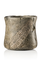 Cylinder vessel, Classic Period, ca. 250 - 550 AD, Mexico, Maya, Size: H: 13,5 cm D: 13 cm - 14 cm (H: 5.3 inch D: 5.1 inch - 5.5 inch), ID: 3053022 - 2/6