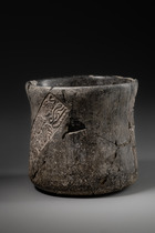 Cylinder vessel, Classic Period, ca. 250 - 550 AD, Mexico, Maya, Size: H: 13,5 cm D: 13 cm - 14 cm (H: 5.3 inch D: 5.1 inch - 5.5 inch), ID: 3053022 - 4/6