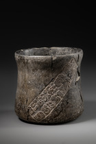 Cylinder vessel, Classic Period, ca. 250 - 550 AD, Mexico, Maya, Size: H: 13,5 cm D: 13 cm - 14 cm (H: 5.3 inch D: 5.1 inch - 5.5 inch), ID: 3053022 - 6/6