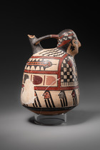 Figural stirrup vessel, Early interim period,  ca. 200 - 600 AD, Peru, Nazca, Size: H: 18,5 cm (H: 7.3 inch), ID: 3053027 - 2/6