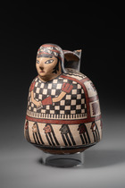 Figural stirrup vessel, Early interim period,  ca. 200 - 600 AD, Peru, Nazca, Size: H: 18,5 cm (H: 7.3 inch), ID: 3053027 - 5/6