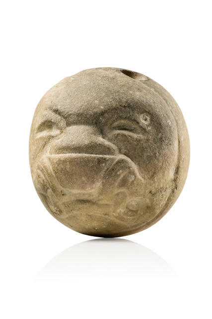 Spherical jaguar stone head, ca. 1200 - 400 BC, Mexico, Olmec, Size: D: 8,5 cm (D: 3.3 inch), ID: 3053030