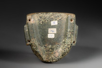 Small mask face, Classic Period, 200 - 650 BC, Mexico, Teotihuacan, Size: H: 9,5 cm B: 10,5 cm (H: 3.7 inch B: 4.1 inch), ID: 3053035 - 3/3