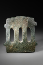 Grand modèle de temple, 400 -100 av. J.-C., Mexique, Guerrero, Mezcala, Taille: H: 25,5 cm, B: 24,5 cm (H: 10.0 inch, B: 9.6 inch), ID: 3053049 - 2/3