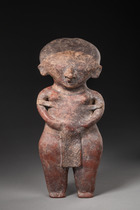 Standing female figure, Protoclassic, ca. 100 BC - 250 AD, Mexico, Nayarit, Chinesco, Size: H: 34 cm (H: 13.4 inch), ID: 3053045 - 3/6