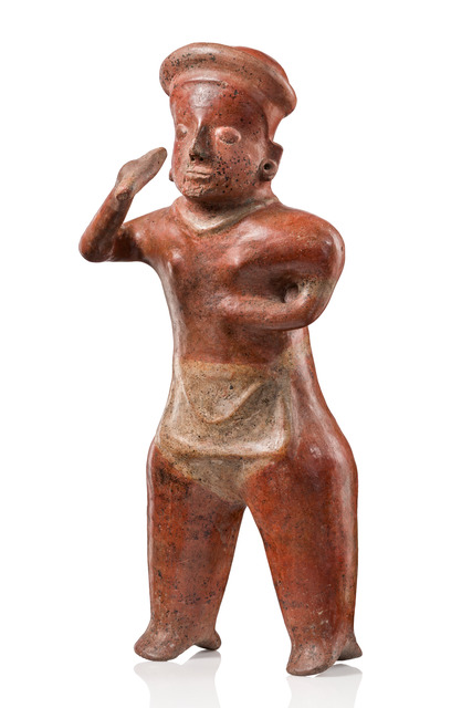 Stehende männliche Figur, Protoklassik, ca. 100 v.Chr. - 250 n.Chr., Mexiko, Jalisco, Größe: H: 53,5 cm (H: 21.1 inch), ID: 3053090