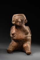 Schwangere Frau, Protoklassik, ca. 100 v.Chr. - 250 n.Chr., Mexiko, Colima, Größe: H: 31,8 cm (H: 12.5 inch), ID: 3053092 - 6/6