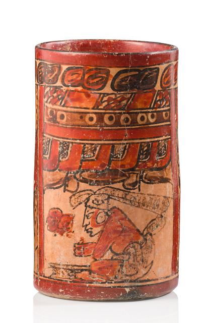 Vase, Späte Klassik, ca. 600 - 900 n.Chr., Mexiko, Maya, Größe: H: 19,6 cm (H: 7.7 inch), ID: 3053093