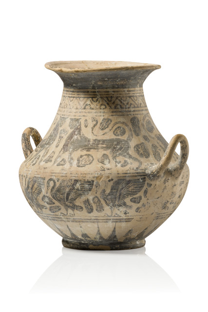 Large two-handled vase, Late Italo-Corinthian, ca. 600 BC, Italo-Corinthian, Size: H: 25 cm (H: 9.8 inch), ID: 3053099