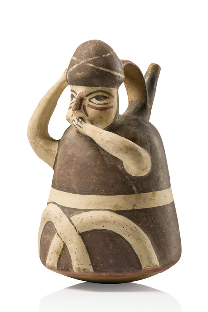 Anthropomorphic vessel, ca. 200 - 600 AD, Peru, Nazca, Size: H: 21 cm (H: 8.3 inch), ID: 3053122