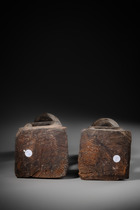 Pair of ritual deities "bulul", Philippines - Ifugao, Size: H: 33,5 cm & 35 cm (H: 13.2 inch & 13.8 inch), ID: 3053120 - 6/6