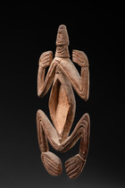 Flat anthropomorphic bowl, West New Guinea / West Papua (Irian Jaya), Asmat, Size: L: 38,5 cm (L: 15.2 inch), ID: 3053223 - 3/3